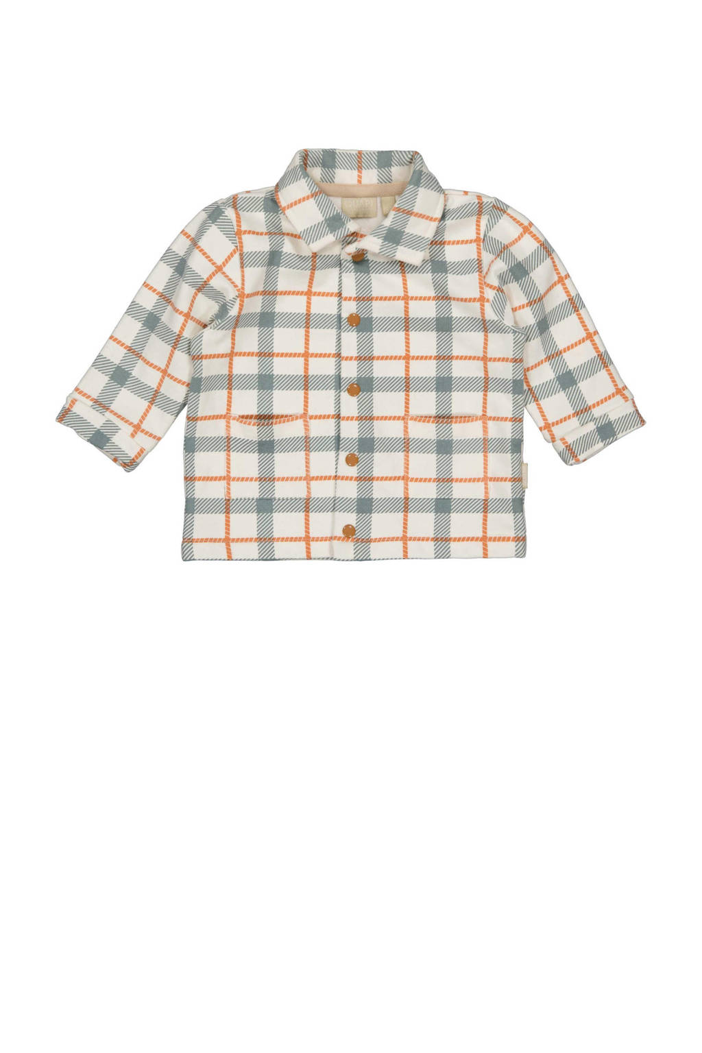 Quapi baby geruite shacket zomerjas ecru/grijsblauw/oranje