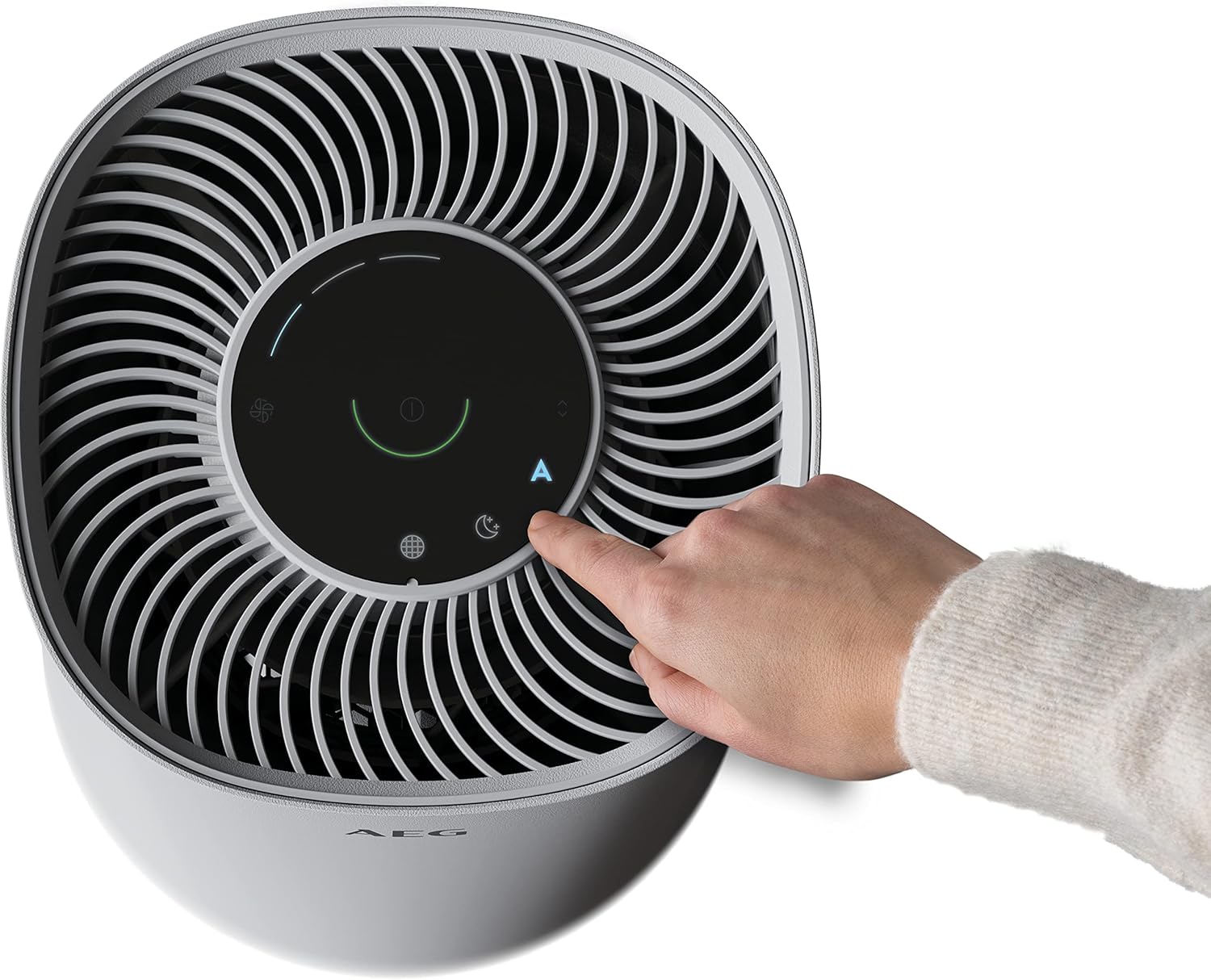 AEG AX31-201GY Luftreiniger (Antibakterieller Filter, Beseitigt 99,6% Bakterien aus der Luft, LED-Display, WiFi-App, Luftstrom bis zu 40 m², Automatikmodus, Silent 26dB) - Grau