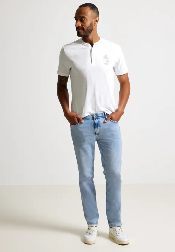 Regular Fit Jeans - blue heavy bleached wash