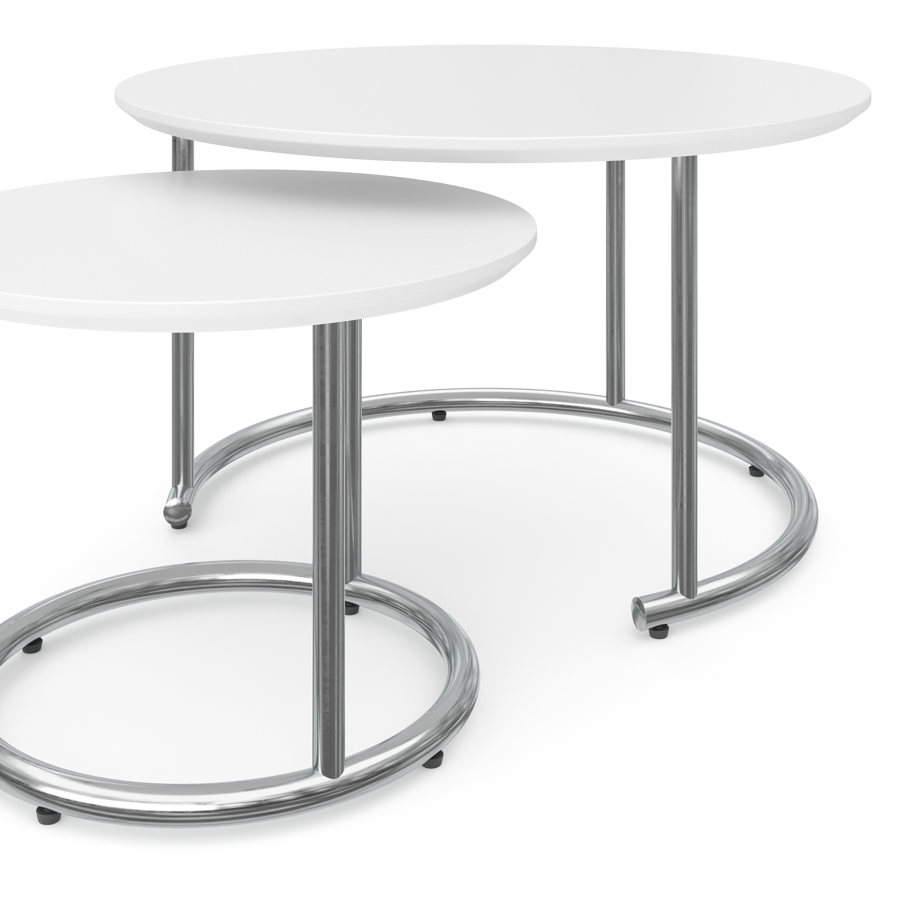 Beistelltisch SUZON rund 2-teilig weiss