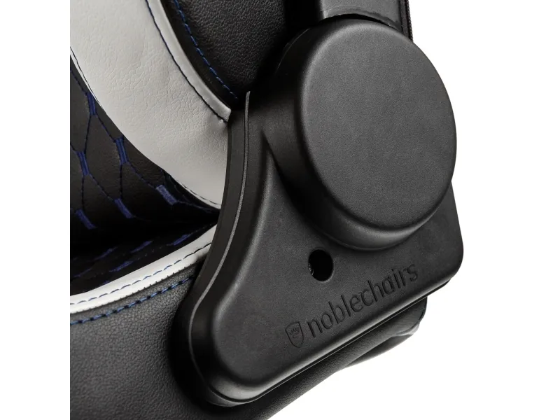 Noblechairs EPIC SK Gaming Edition - Spillestol - ergonomisk - armstøtter - T-formet - vippe - drejeled - polyuretan-læder - sort, hvid, blå