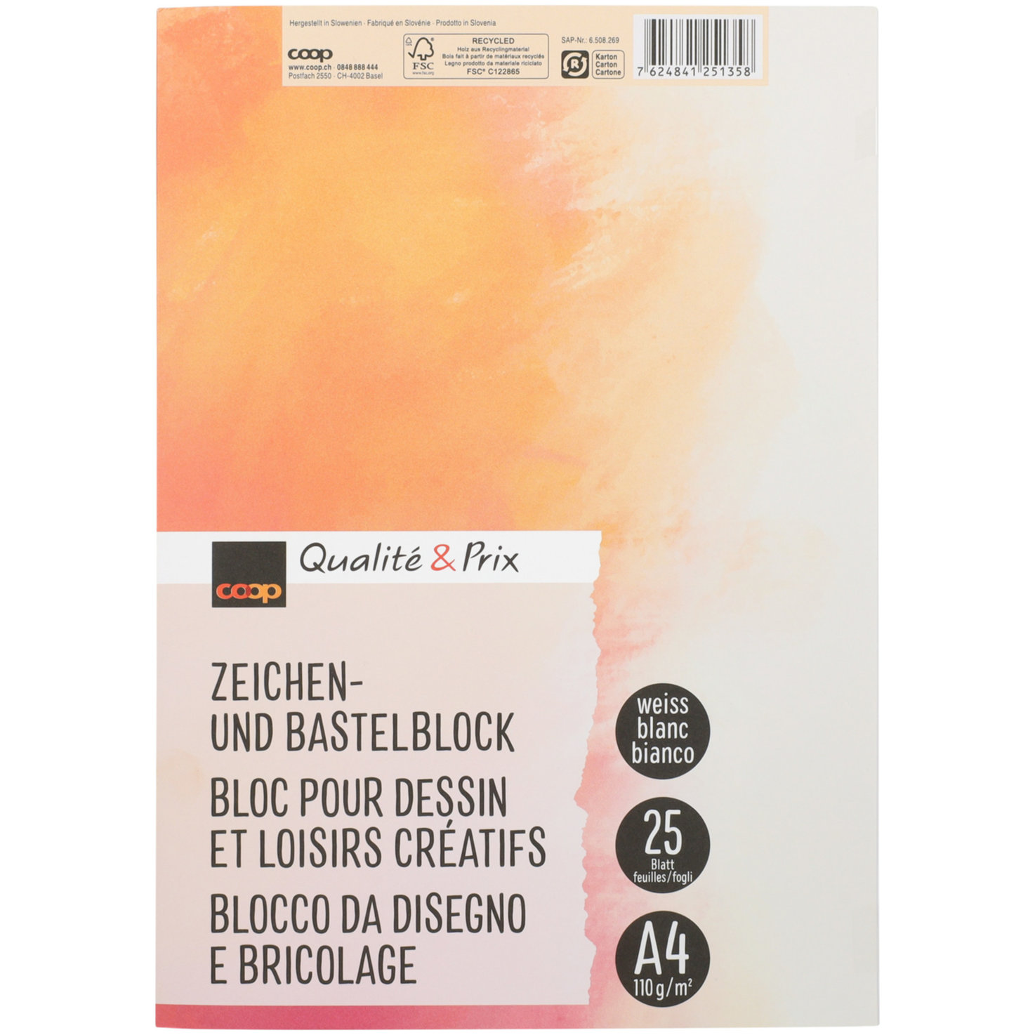 Qualité & Prix Zeichenblock A4 weiss 110 g/m2