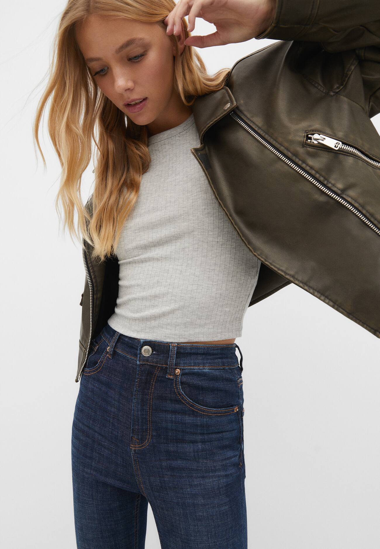 Calça jeans skinny super cintura alta 1450