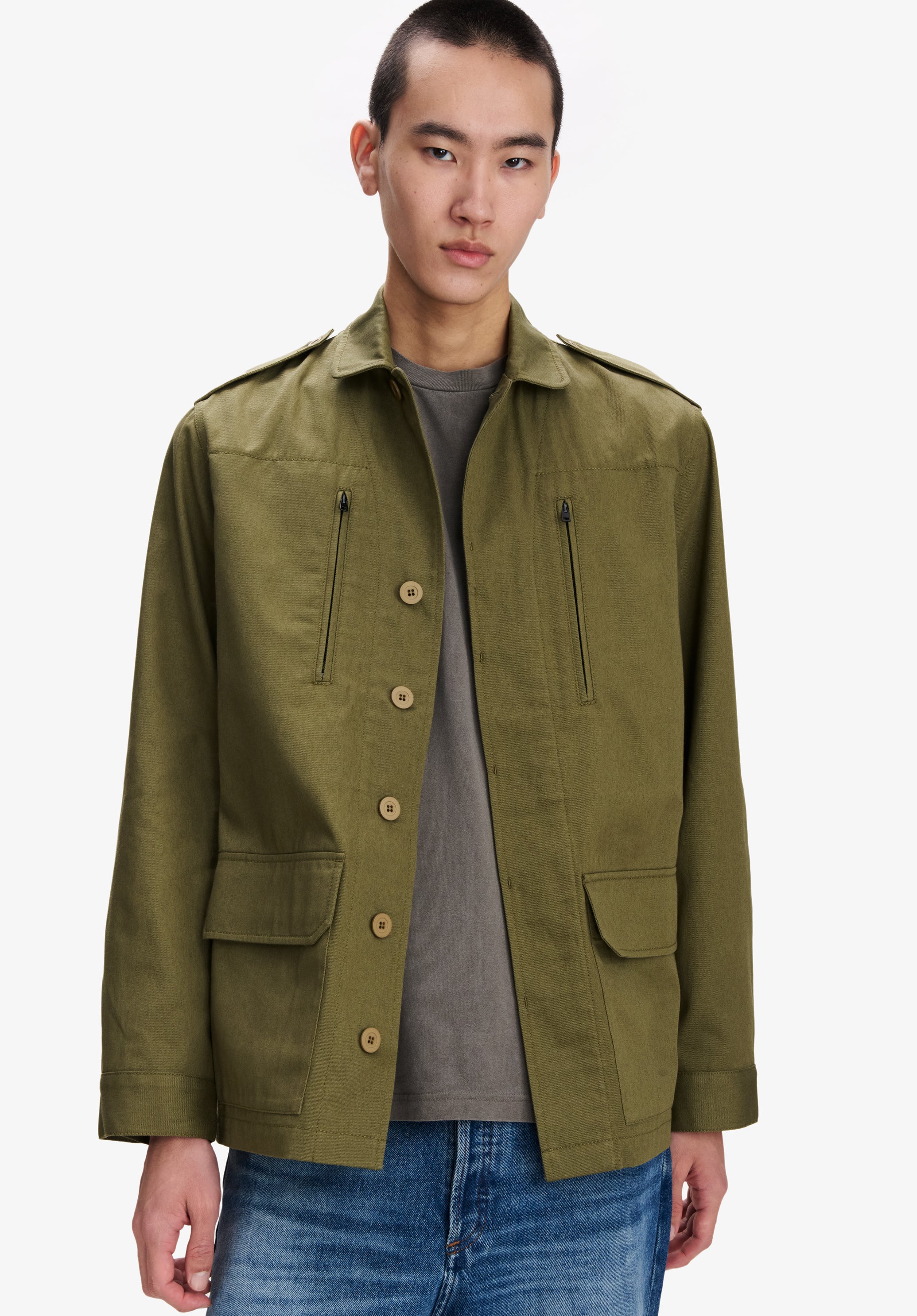 Veste kaki esprit militaire - Kaki