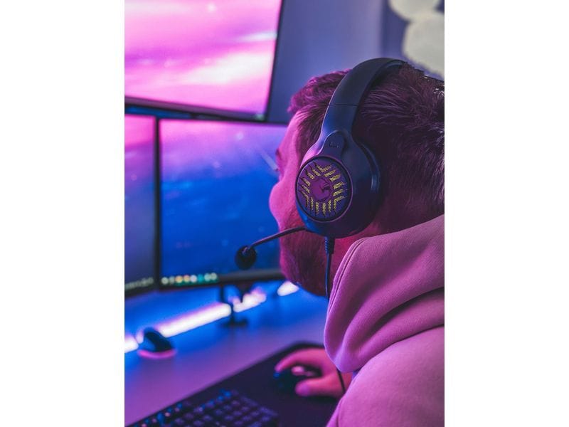 Speedlink Headset Tyron RGB Schwarz RGB Stereo Gaming Headset zum Anschluss an PC/PS5/PS4/Xbox/Switch