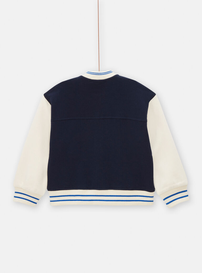 Cardigan bleu en molleton façon teddy pour garçon
