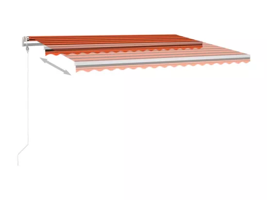 Auvent automatique capteur de vent/LED 400x300 cm Orange/marron