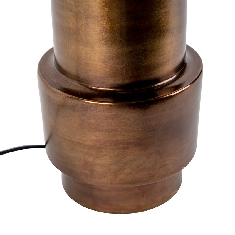 Art deco tafellamp brons velours kap groen met goud 50 cm - Bruut