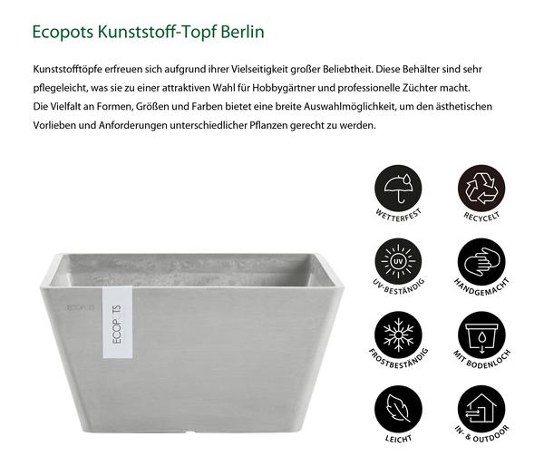 Ecopots Kunststoff-Topf Berlin, quadratisch