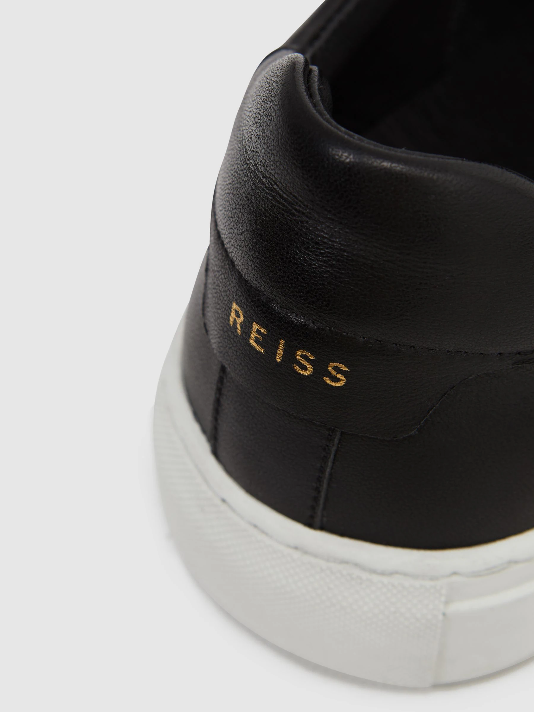 Zwart - Reiss Finley Nubuck Leather Lace-Up Trainers