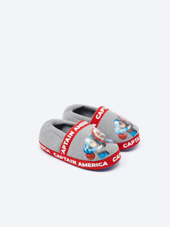 Pantufas do Capitão América da Marvel - Cinza Claro