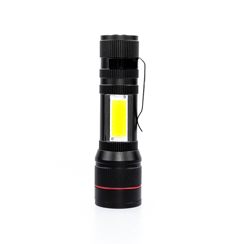 (2er Set) 800LM LED Aluminium USB Mini Taschenlampen - Schwarz
