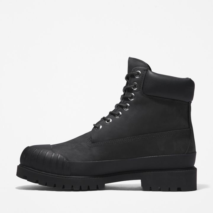 Bota Timberland Premium Masculina de 6 Polegadas com Biqueira de Borracha na Cor Preta