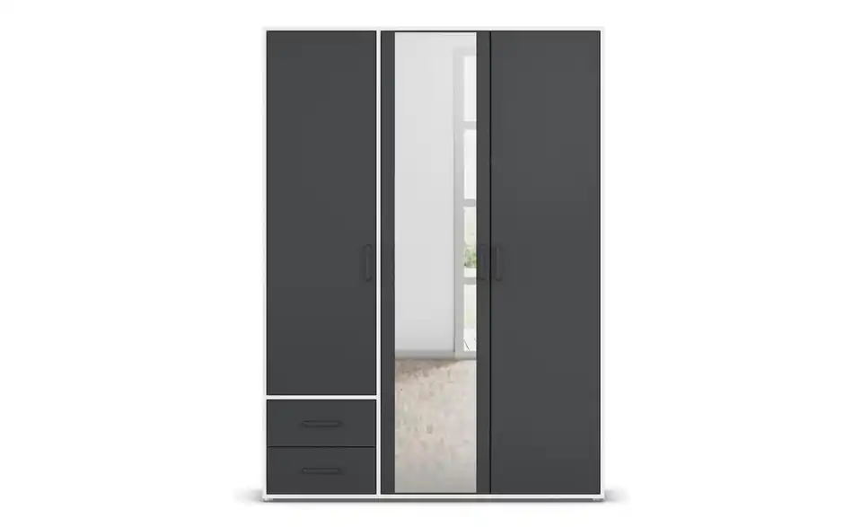 Drehtürenschrank Absetzung: Weiß 140 cm 3 Stück