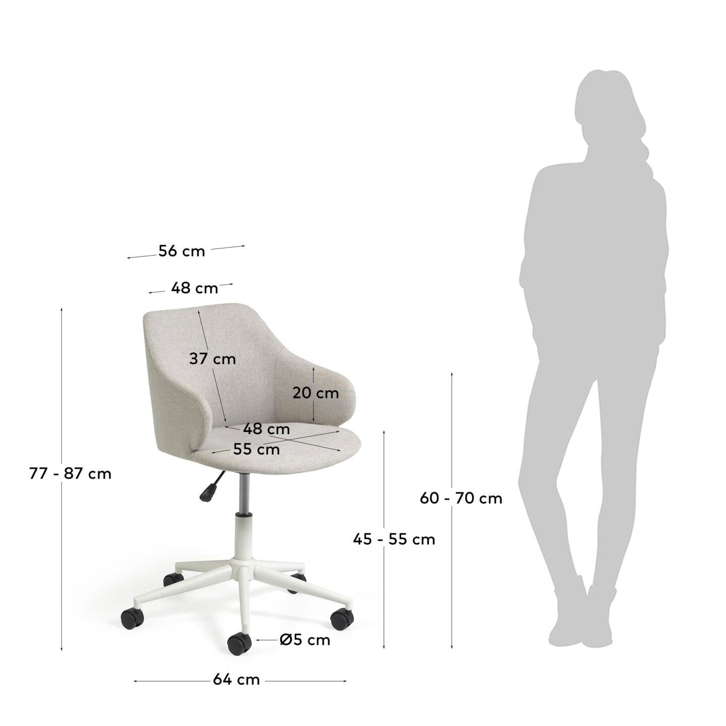 Kave Home Bürostuhl EINARA beige