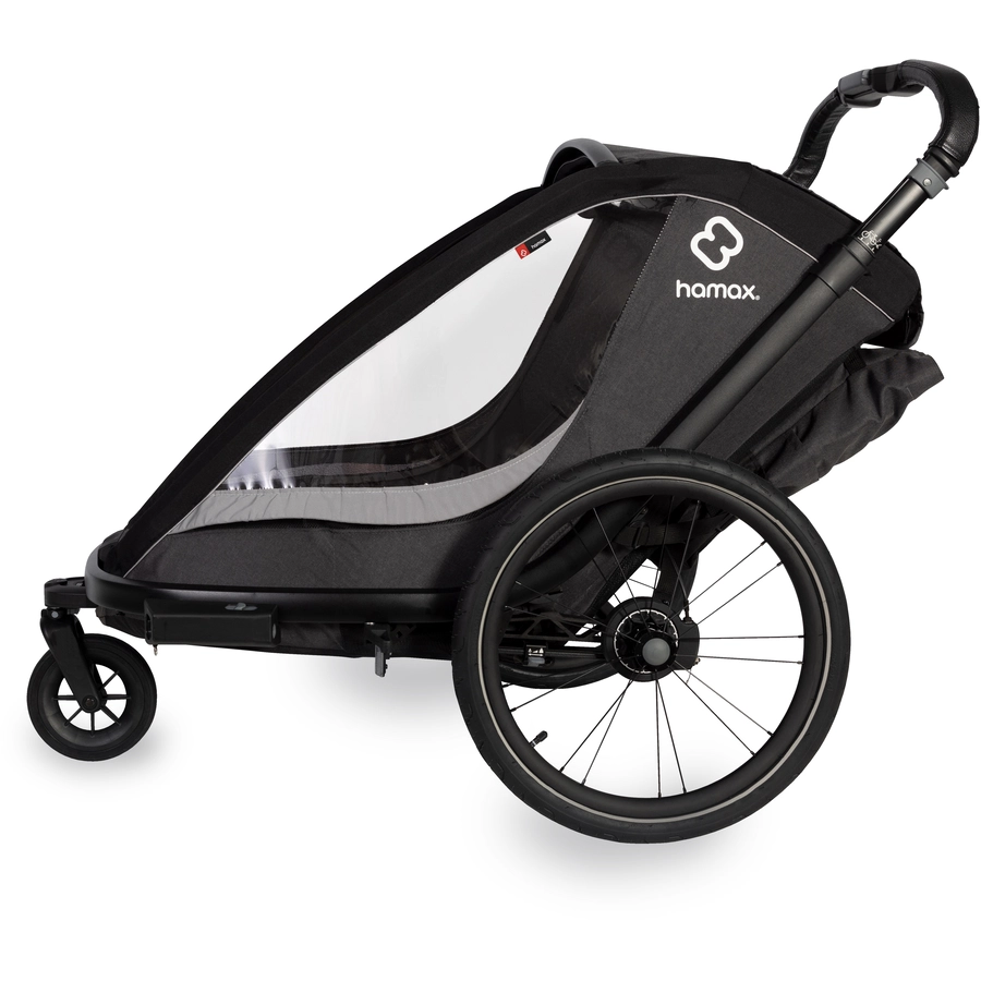 hamax Kinderfahrradanhänger Cocoon Zweisitzer greyblack