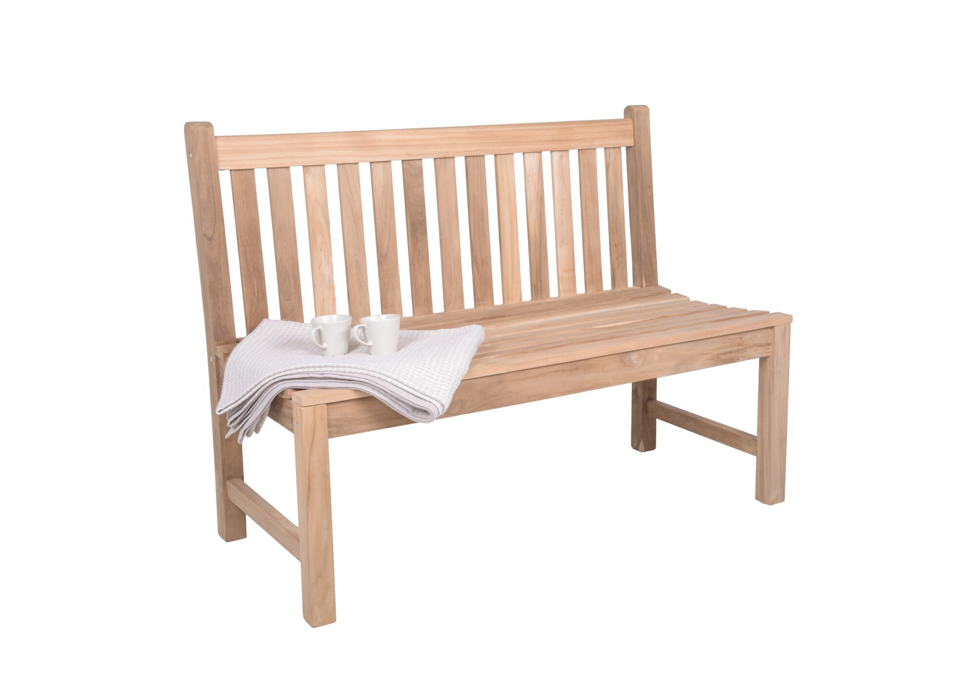 Bank Solo 2-Sitzer Sitzbank Parkbank Gartenbank Outdoor Garten Möbel Teak Holz