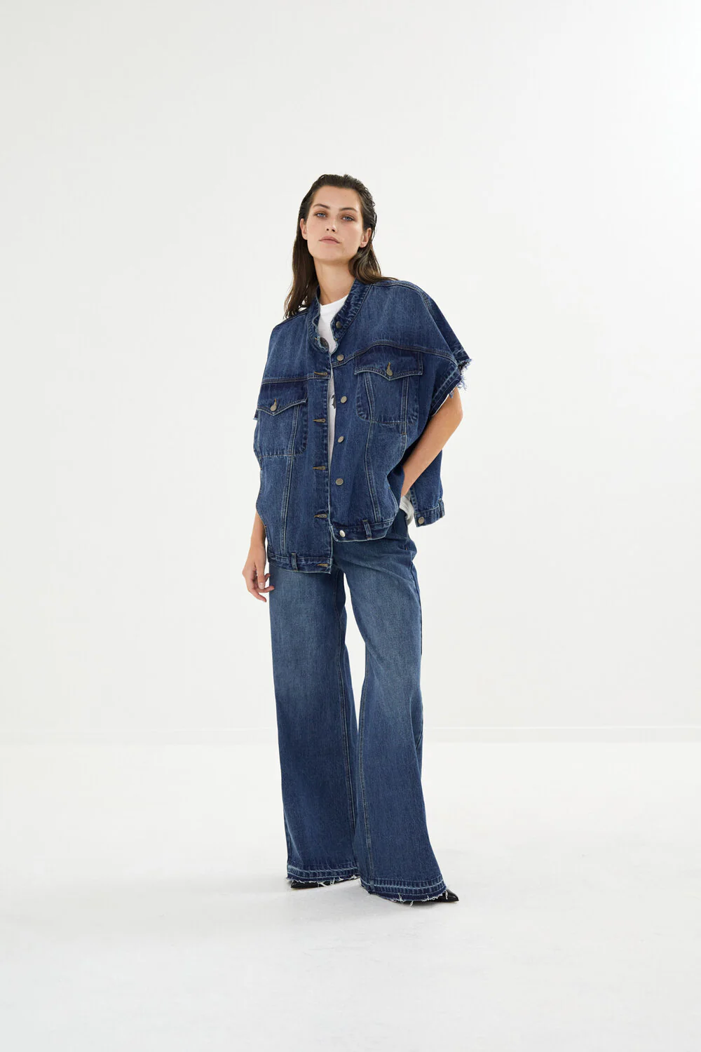 Rabens Saloner  Mir denimvest - Washed Indigo