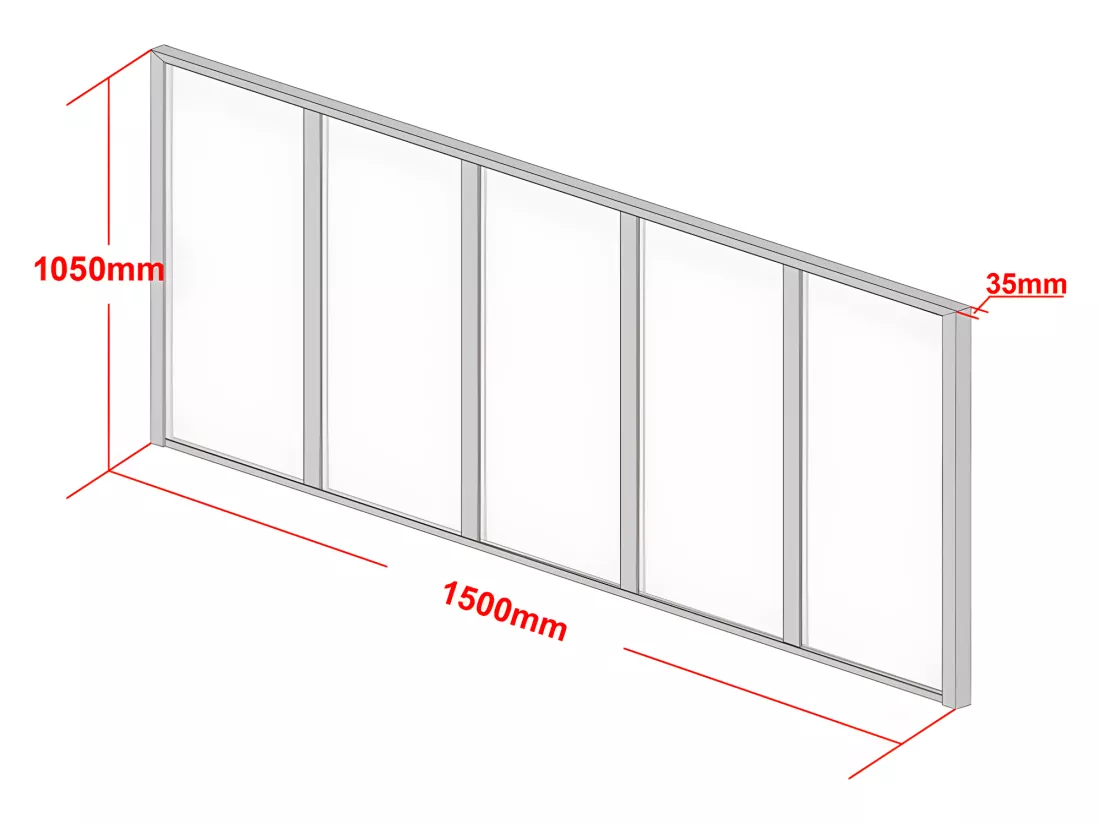 Verrière atelier en aluminium thermolaqué - 150x105 cm - Blanc - BAYVIEW