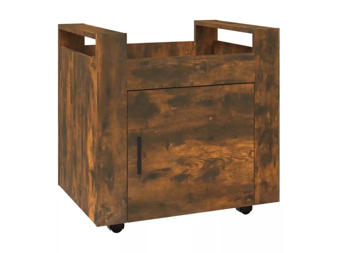 Chariot de bureau Chêne fumé 60x45x60 cm Bois d'ingénierie