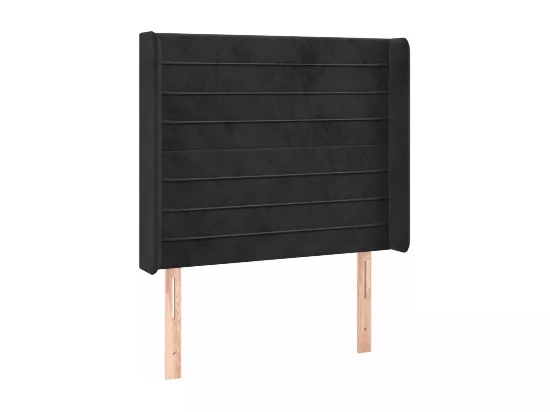 Sommier tapissier avec matelas et LED Noir 90x190 cm Velours