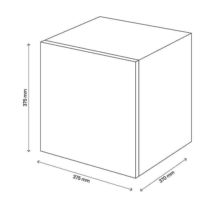 Cube de rangement blanc avec porte anthracite mat GoodHome Atomia H. 37,5 x L. 37,5 x P. 37 cm