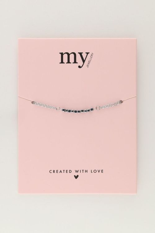 Armband met dubbele ketting en vierkantjes