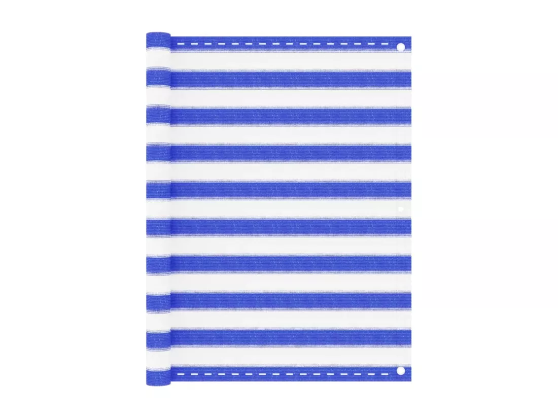 Écran de balcon Bleu et blanc 120x500 cm PEHD