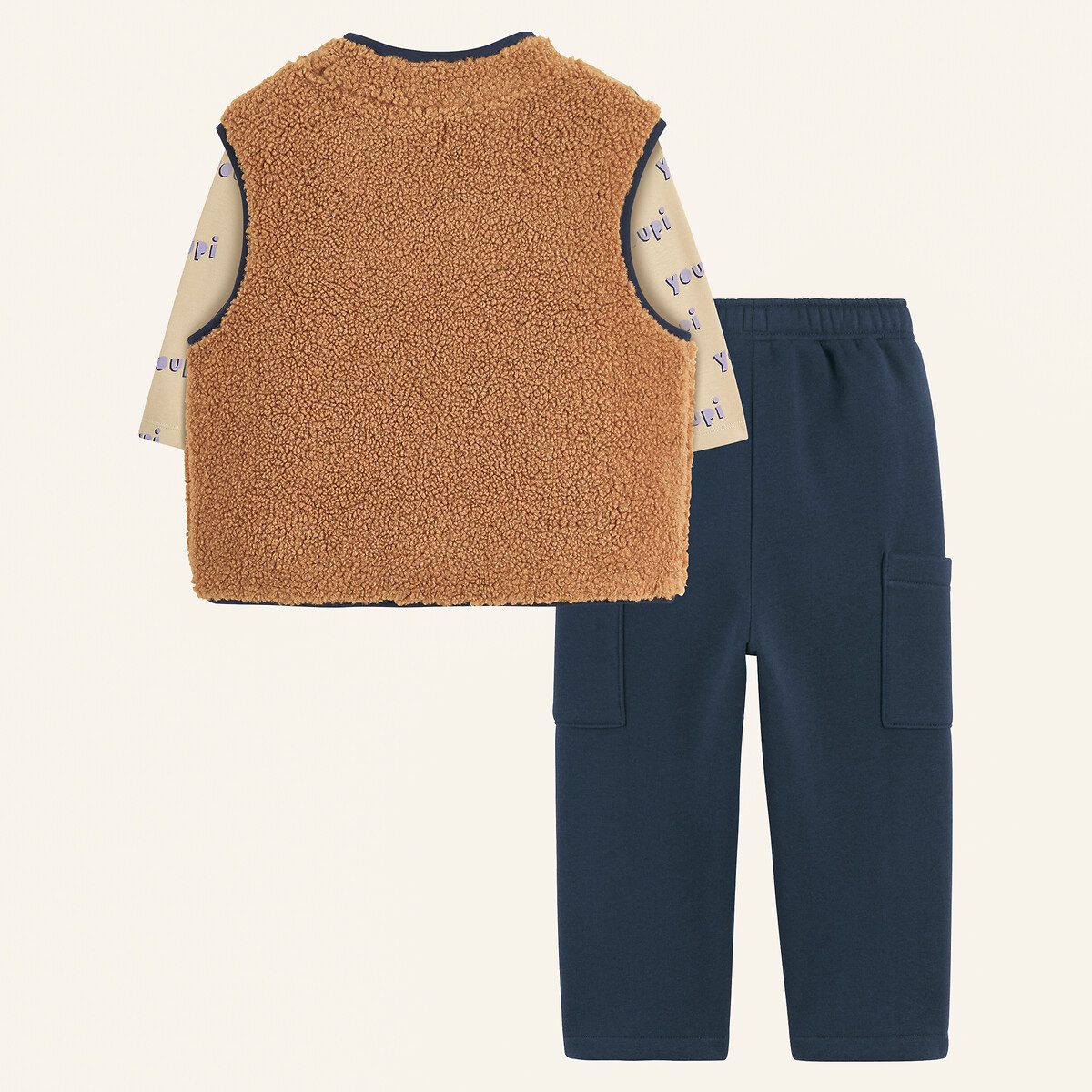 COLEÇÃO LA REDOUTE<br>Conjunto de 3 peças com cardigan, camiseta e calça
