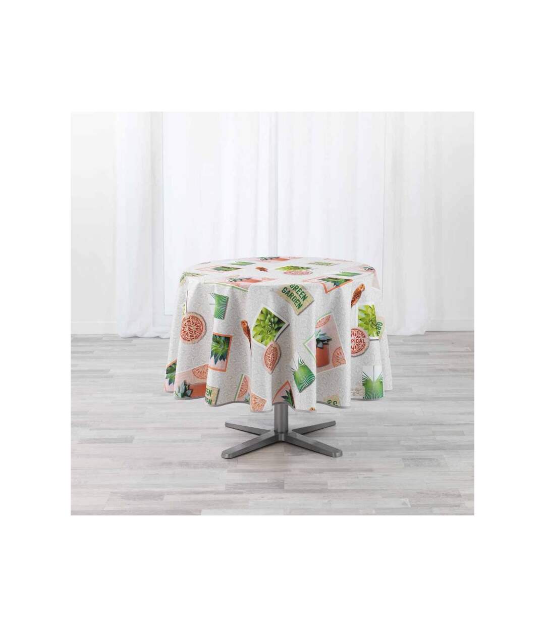 Nappe Antitache Ronde Green Garden 180cm Multicolore
