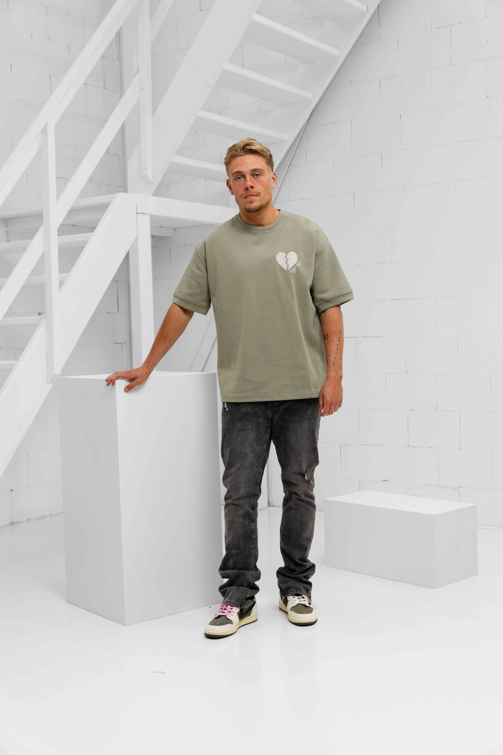 Project X Paris Cœur Brisé T-Shirt Heren Groen