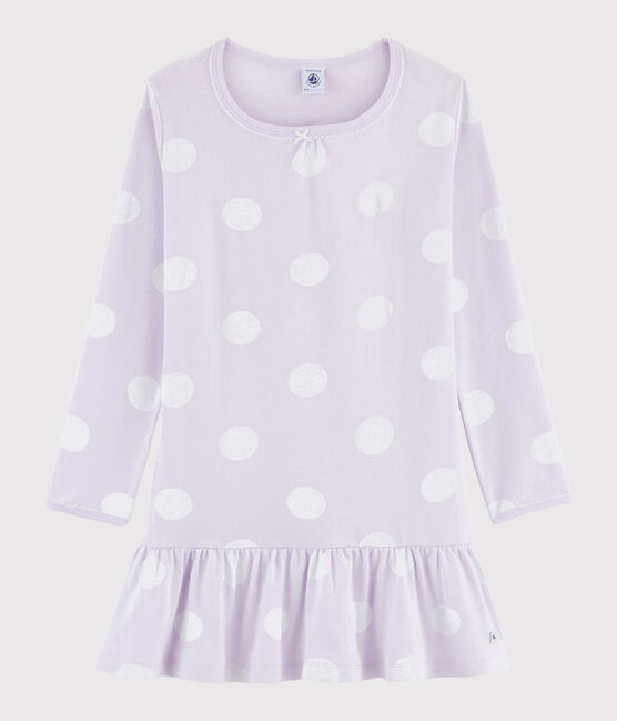 Chemise de nuit à pois petite fille en côte