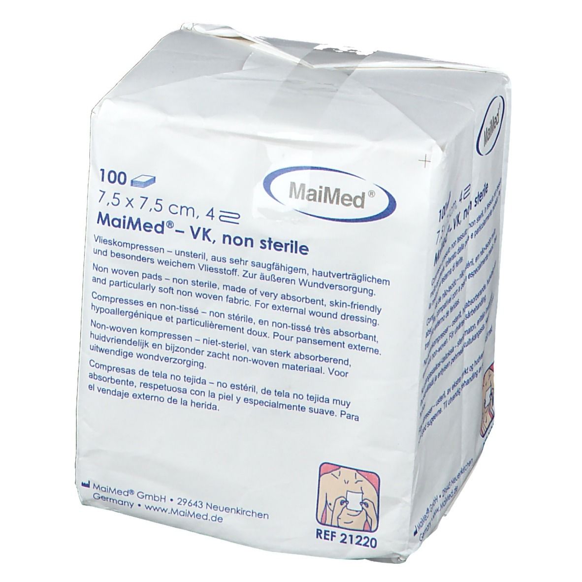 MaiMed® Vlieskompressen 7,5 x 7,5 cm unsteril
