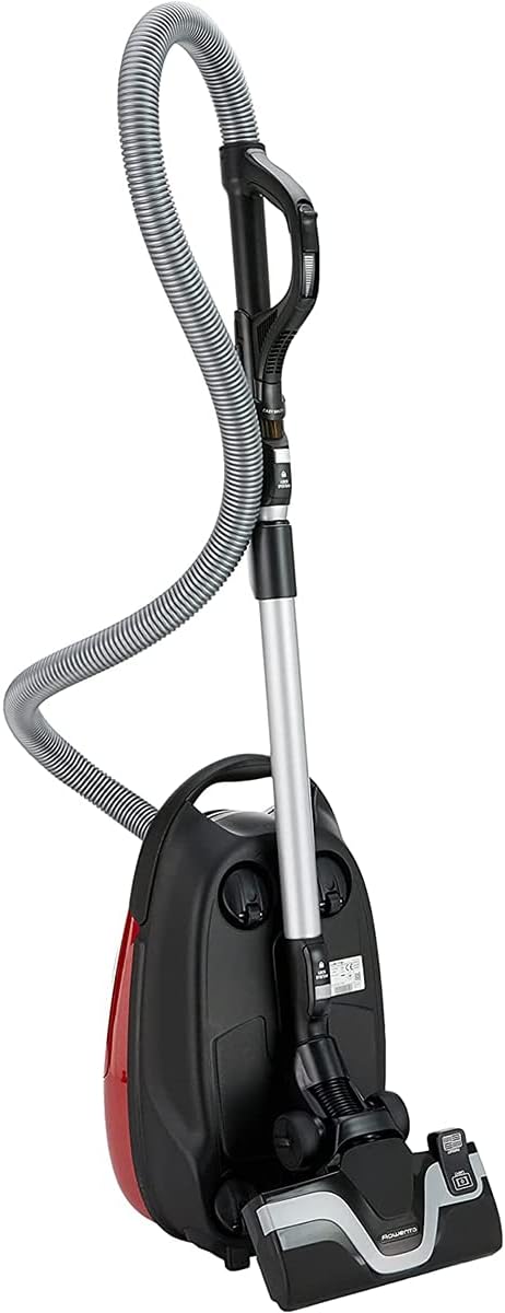 Rowenta Silence Force Allergy+, Bodenstaubsauger mit Beutel, 4,5 L Staubbeutelkapazität, extrem leise, hocheffiziente Bodendüse, langlebiger EffiTech-Motor, Staubsauger Tierhaare, Schwarz-Rot, RO7473