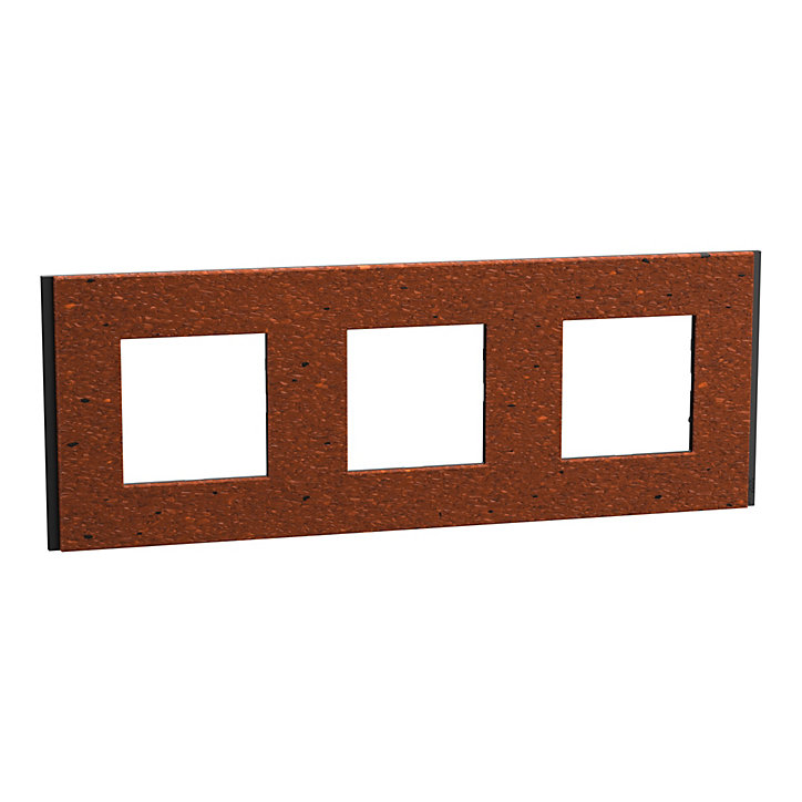 Plaque de finition triple Schneider Electric Unica Déco Signature terracotta