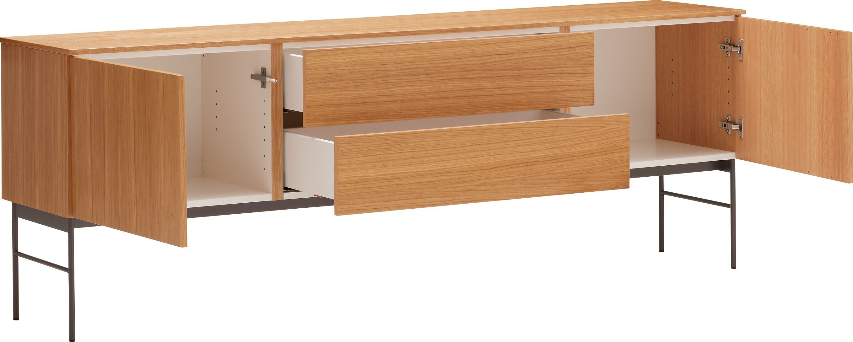 TILL Lowboard - Eiche furniert / B: 196.0 cm x T: 41.0 cm x H: 69.6 cm
