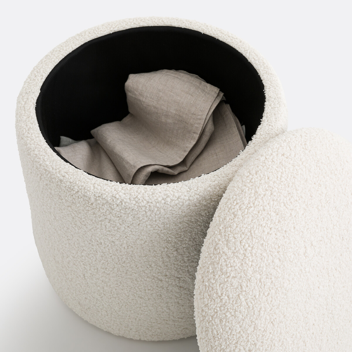 LA REDOUTE INTERIORS<br>Bouclé poef met opbergruimte Timor