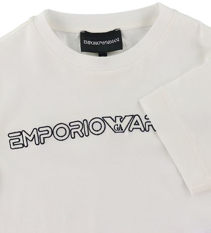 Emporio Armani T-Shirt - Weiß m. Strickerei