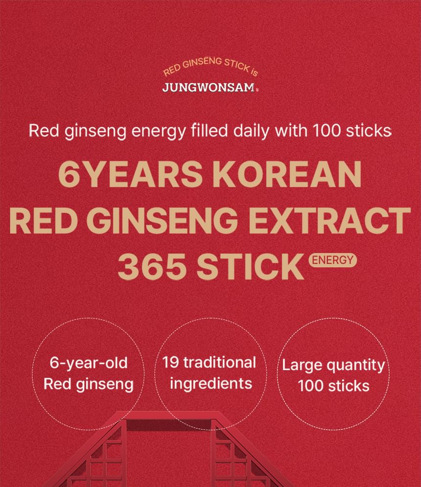 JUNGWONSAM - 6 jaar Koreaanse rode ginseng-extract 365 Stick Energy