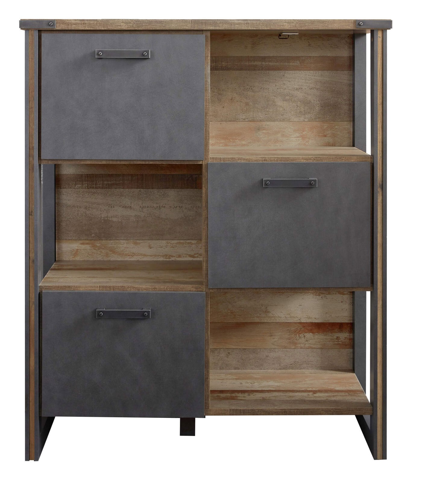 Regal PRIME 113 x 136 cm Holznachbildung Old Wood grau
