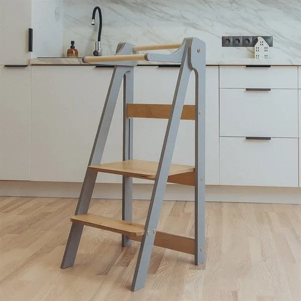 Køb Duck Woodworks Foldbart Læringstårn Grey