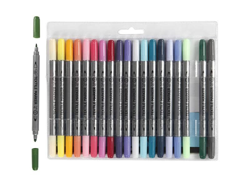 Creativ Company Textilmarker 2.3   3.6 mm Mehrfarbig, 20 St Textilmarker 20 Stück