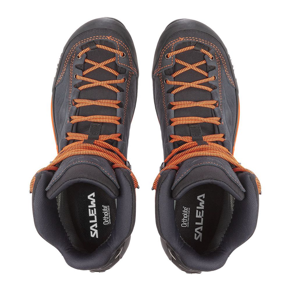 Salewa MS MTN TRAINER MID GTX - Chaussures randonné Homme asphalt/fluo orange