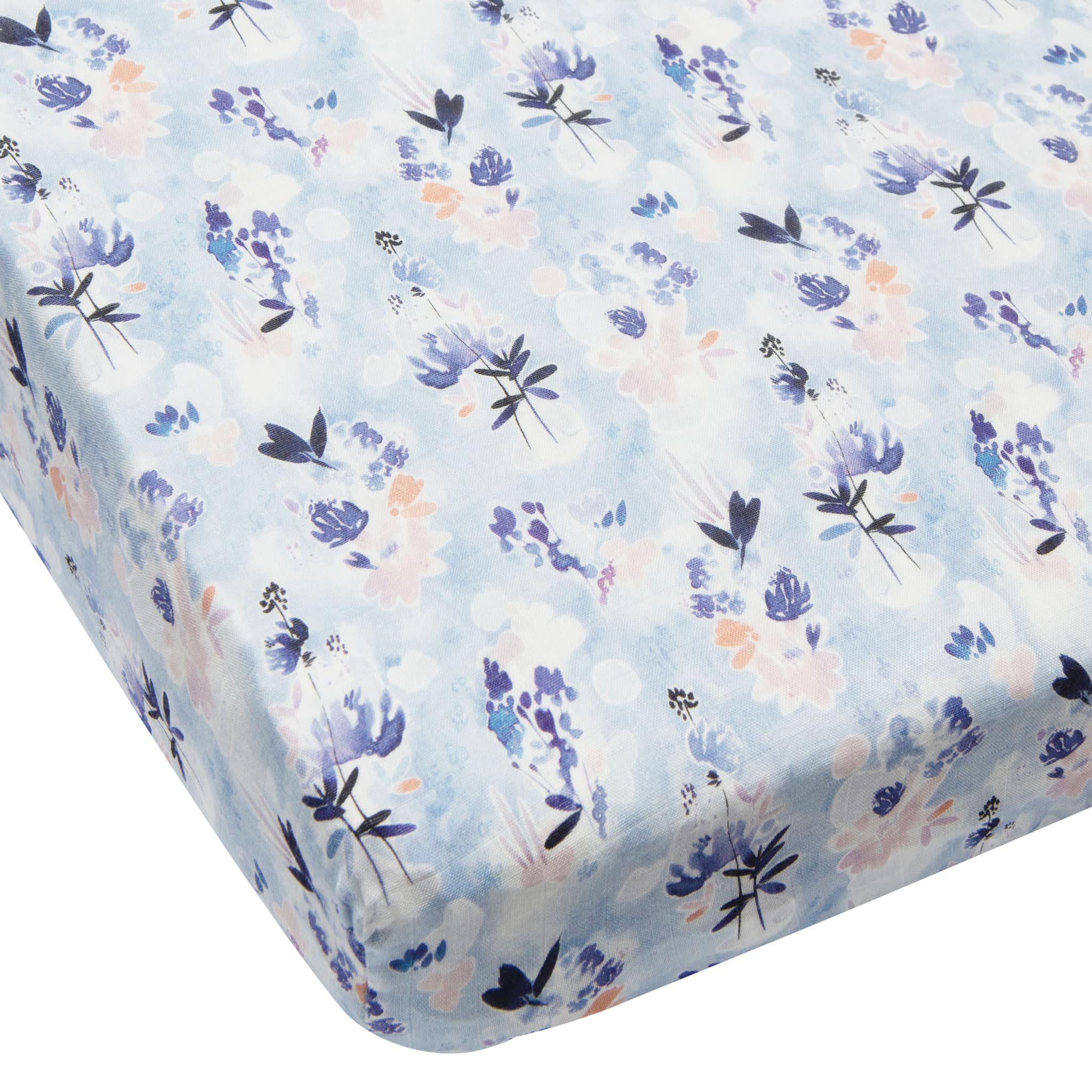 Loulou Lollipop Drap Contour pour Lit de Bébé - Mousseline Bambou Encre