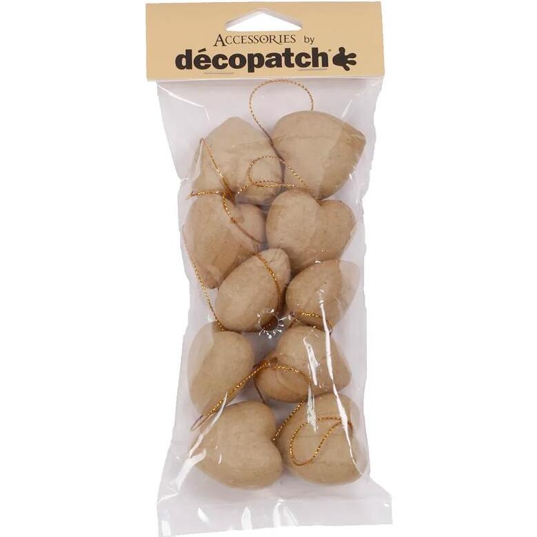Sachet de 10 coeurs avec cordon 3x10,5x24cm - Kraft