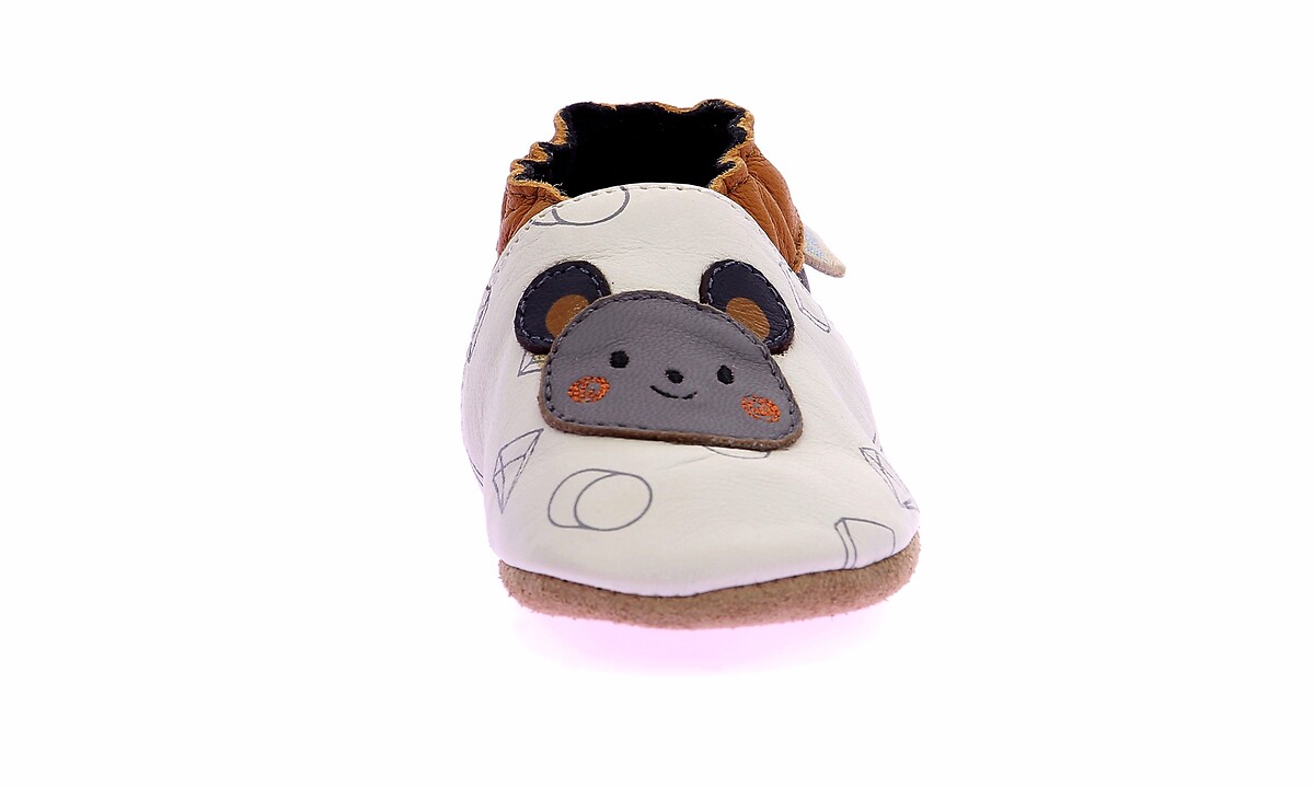 ROBEEZ<br>Chinelo de couro estilo geométrico