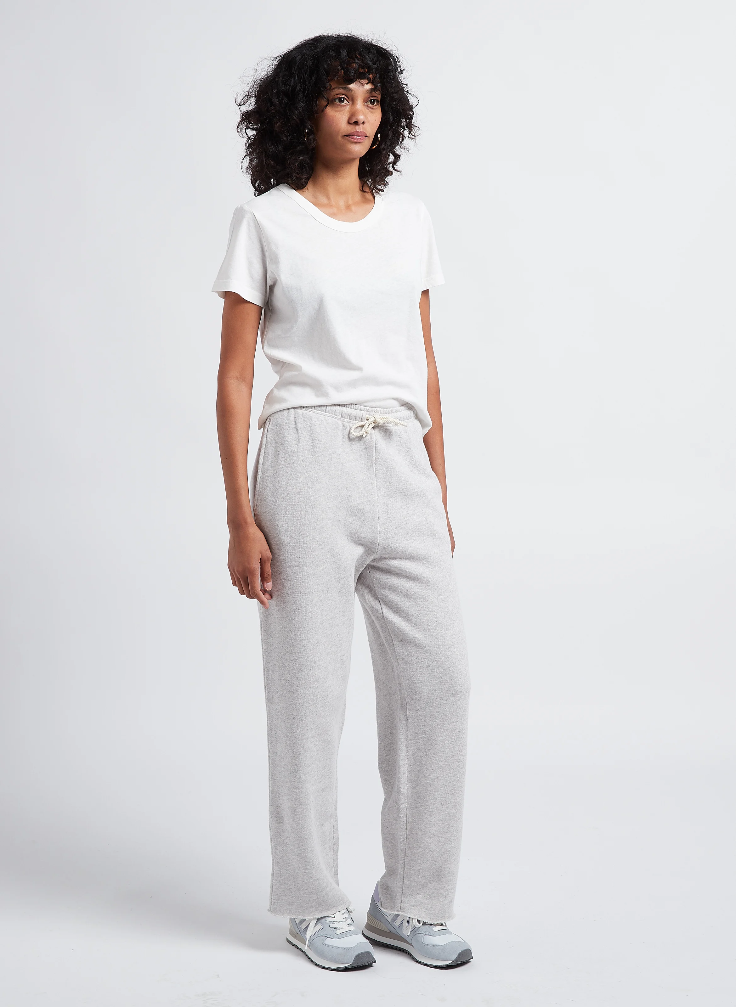GAMIPY - Tee-shirt court col rond en coton | Blanc