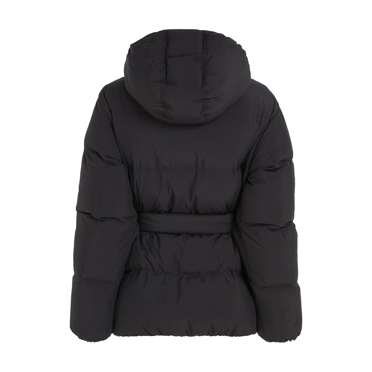 TOMMY JEANS<br>Jaqueta curta de plumas com capuz e cinto