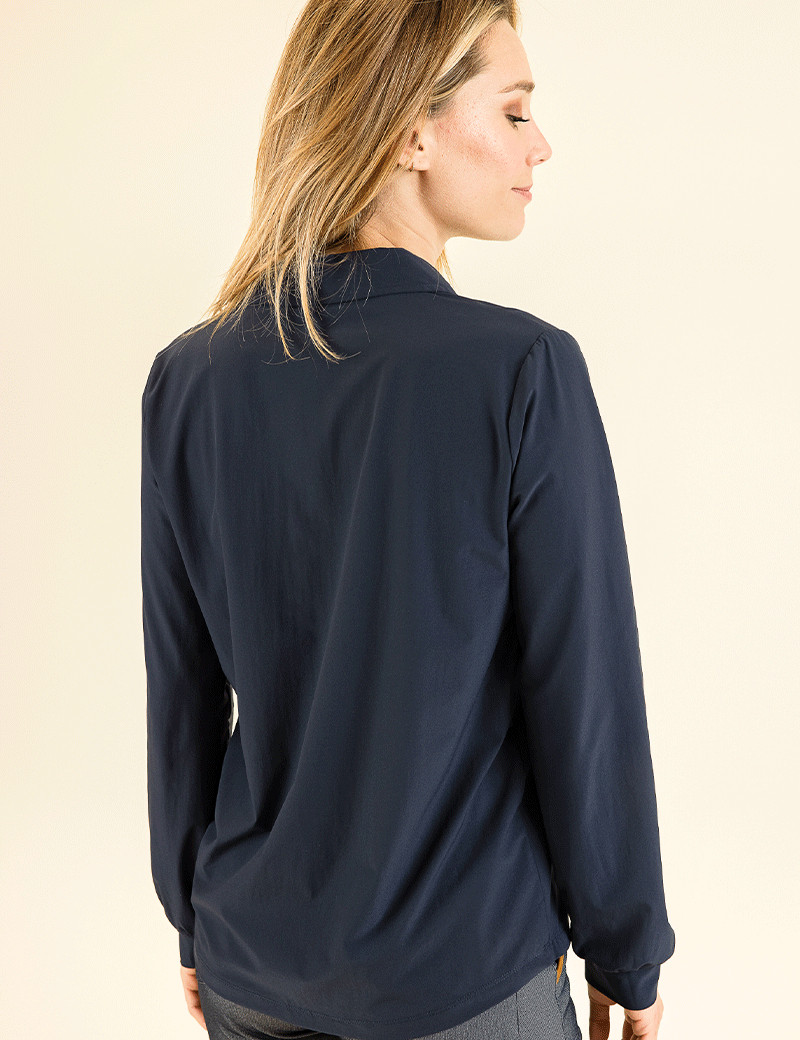 HBT BASICS ESSENTIELS | ZÉLIE SILKY TOUCH CHEMISE FEMME MARINE
