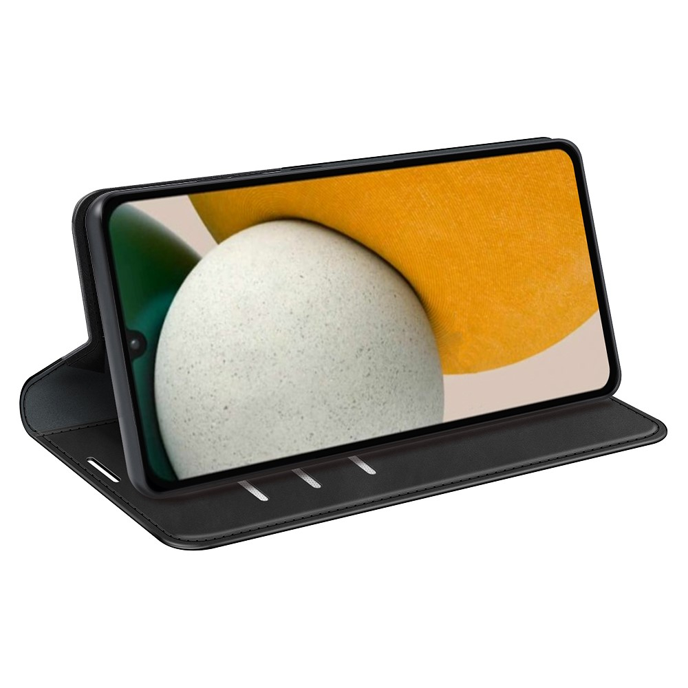 Samsung Galaxy A15 Leder Tasche Flip Cover mit Kartenfächer im Vintage Look - Schwarz